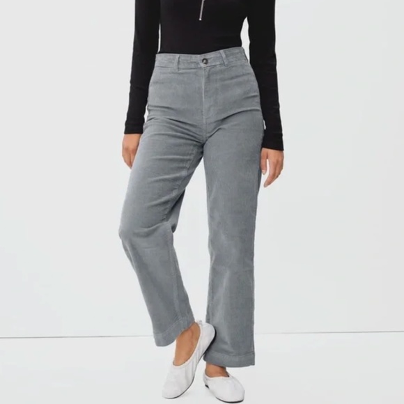 Everlane Wide Leg Corduroy Pants in Gray - Picture 1 of 1